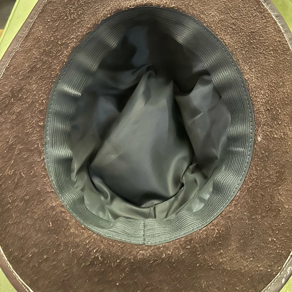 Woman Brown Leather Hat - Picture 4 of 6